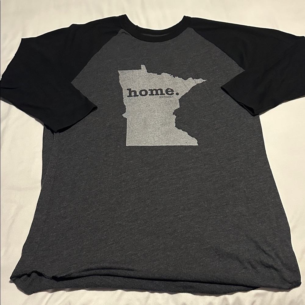 Gray and Black Long Sleeve Tee